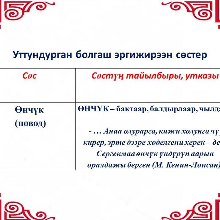 Забытые тувинские слова